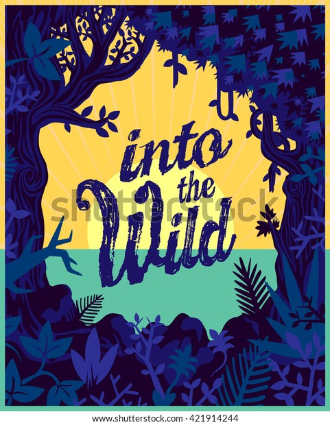 Into Wild Jungle Plants Vegetation Vector Stock Vector - 