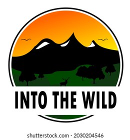 Into The Wild Logo Template, Landscape Illustration