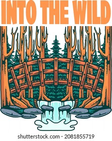 into the wild vector print illustration