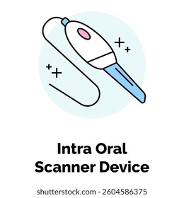 Intra Oral Scanner Device Icon. Dental Equipment Symbol. Illustration for Oral Scanning and Diagnostic Tool Concept.