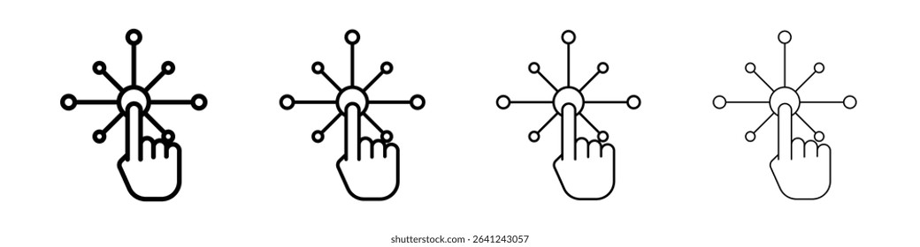 Intraction icon Outline sign symbol set