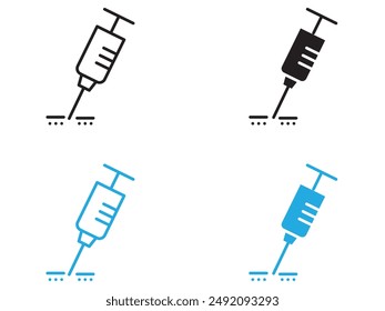 Intradermal injection icon black and white vector outline sign
