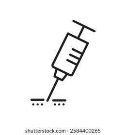 Intradermal injection icon black and white vector outline sign