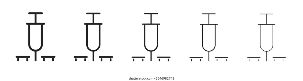 Intradermal injection icon thin flat outline style vector sign