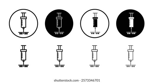 Intradermal injection icon vector line logo mark or symbol set collection outline style