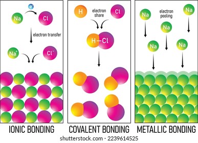 intramolecular forces infographic ionic vs covalent vs metallic bonding