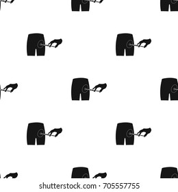 Intramuscular injection into the buttock with a syringe. Medicine single icon in black style vector symbol stock illustration web.