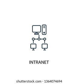 Intranet Concept Line Icon. Simple Element Illustration. Intranet Concept Outline Symbol Design. Can Be Used For Web And Mobile UI/UX