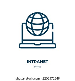 Intranet icon. Linear vector illustration from office collection. Outline intranet icon vector. Thin line symbol for use on web and mobile apps, logo, print media.