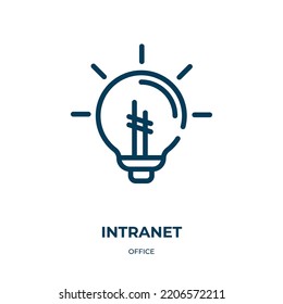 Intranet Icon. Linear Vector Illustration From Office Collection. Outline Intranet Icon Vector. Thin Line Symbol For Use On Web And Mobile Apps, Logo, Print Media.