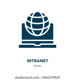 intranet vector icon. intranet, communication, connection filled icons from flat office concept. Isolated black glyph icon, vector illustration symbol element for web design and mobile apps