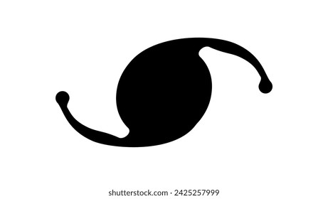 Intraocular lens, black isolated silhouette