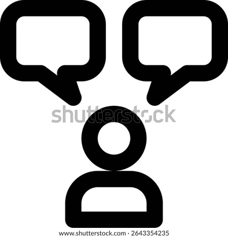 Intrapersonal, Communication, Monologue Outline Icon