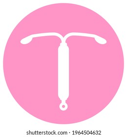 Intrauterine contraception device iud vector logo on white background, birth control with iud device