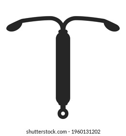 Intrauterine contraceptive device IUD vector icon isolated on white background
