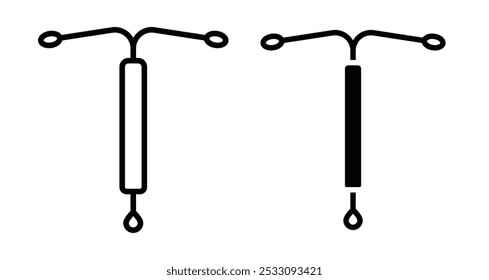 Estilo de línea de icono de dispositivo intrauterino. EPS10