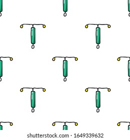 intrauterine device seamless doodle pattern, vector illustration 