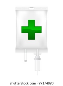 Intravenous dropper icon with cross on a white background