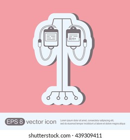 Intravenous dropper icon. medical equipment