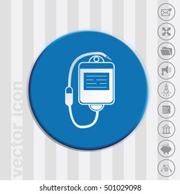 Intravenous dropper icon. medical equipment