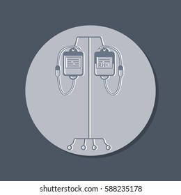 Intravenous dropper icon. medical equipment