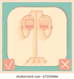 Intravenous dropper icon. medical equipment
