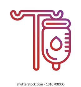 Intravenous Fluid, Hospitalization Icon Logo Illustration Vector Isolated. Hospital and Healthcare Icon. Suitable for Website Design, Logo, App, and UI. Editable Stroke and Pixel Perfect. EPS 10.