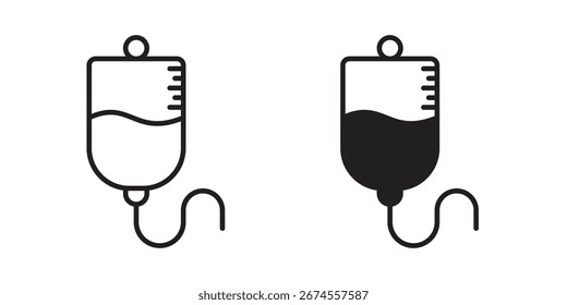 Intravenous icon in flat and liner trendy style for app ui designs