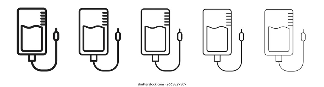 Intravenöses Symbol, einfaches bearbeitbares Strichserien-Paket. EPS10