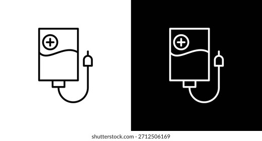 Icono intravenoso en estilo lineal simple.