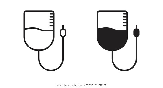 Icono intravenoso en estilo lineal y plano delgado. conjunto de signos y símbolos