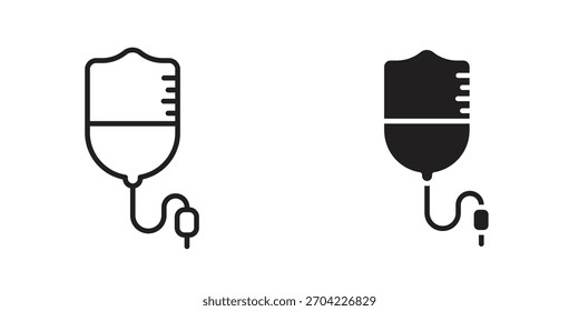 Intravenous icon in thin stroke and flat style.