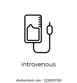 Intravenous icon. Trendy modern flat linear vector Intravenous icon on white background from thin line Health and Medical collection, editable outline stroke vector illustration