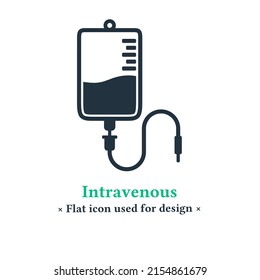 Intravenous icon vector isolated on a white background. Infusion symbol sign, blood bag, infusion bag in trendy flat style for web and mobile apps.