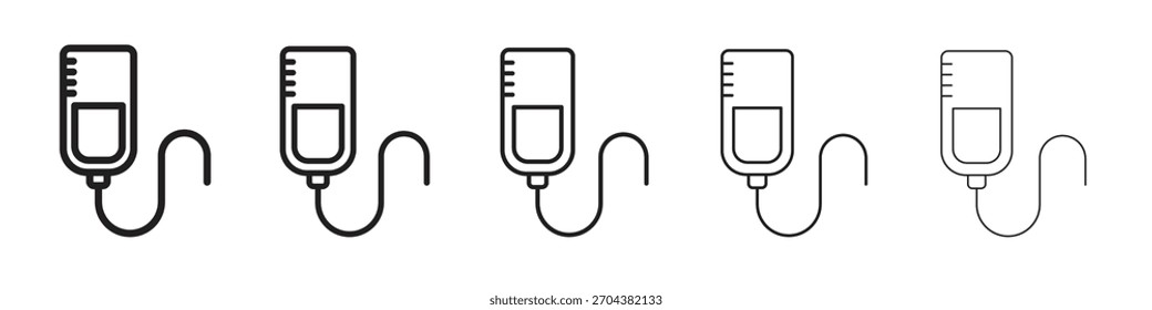 Icono intravenosoConjunto de trazos lineales negros y delgados