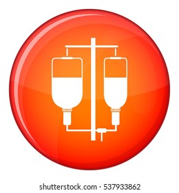 Intravenous infusion icon in red circle isolated on white background vector illustration