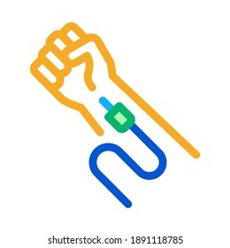intravenous injection icon vector. intravenous injection sign. color symbol illustration