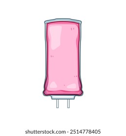 intravenous iv drip bag cartoon. fluid nutrients, medication healthcare, needle tubing intravenous iv drip bag sign. isolated symbol vector illustration