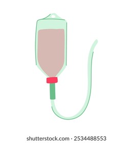 intravenous iv drip bag cartoon. fluid nutrients, medication healthcare, needle tubing intravenous iv drip bag sign. isolated symbol vector illustration