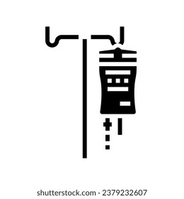 intravenous iv drip glyph icon vector. intravenous iv drip sign. isolated symbol illustration