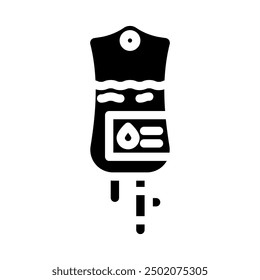 intravenous iv drip glyph icon vector. intravenous iv drip sign. isolated symbol illustration