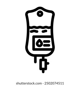 intravenous iv drip line icon vector. intravenous iv drip sign. isolated contour symbol black illustration