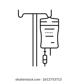 intravenous iv drip line icon vector. intravenous iv drip sign. isolated contour symbol black illustration