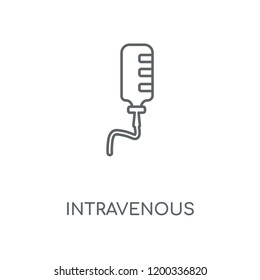 Intravenous linear icon. Intravenous concept stroke symbol design. Thin graphic elements vector illustration, outline pattern on a white background, eps 10.