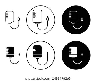 Intravenous liner vector icon set