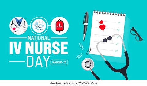 Intravenous Nurse Day or IV Nurse Day background design template use to background, banner, placard, card, book cover,  and poster design template with text inscription and standard color. vector