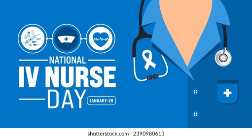 Intravenous Nurse Day or IV Nurse Day background design template use to background, banner, placard, card, book cover,  and poster design template with text inscription and standard color. vector