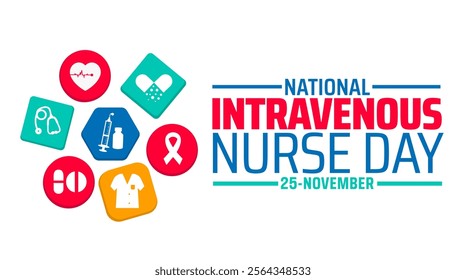 Intravenous Nurse Day or Iv Nurse  Day background banner or poster design template. observed every year in January. Holiday concept. Use to any Template, card, poster, placard, template.