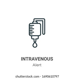Icono de vector de contorno intravenoso. Ilustración de elemento simple.