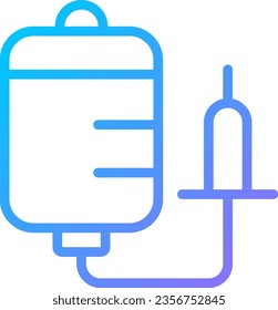 Intravenous therapy pixel perfect gradient linear vector icon. Medicine administration method. Infusion procedure. Thin line color symbol. Modern style pictogram. Vector isolated outline drawing